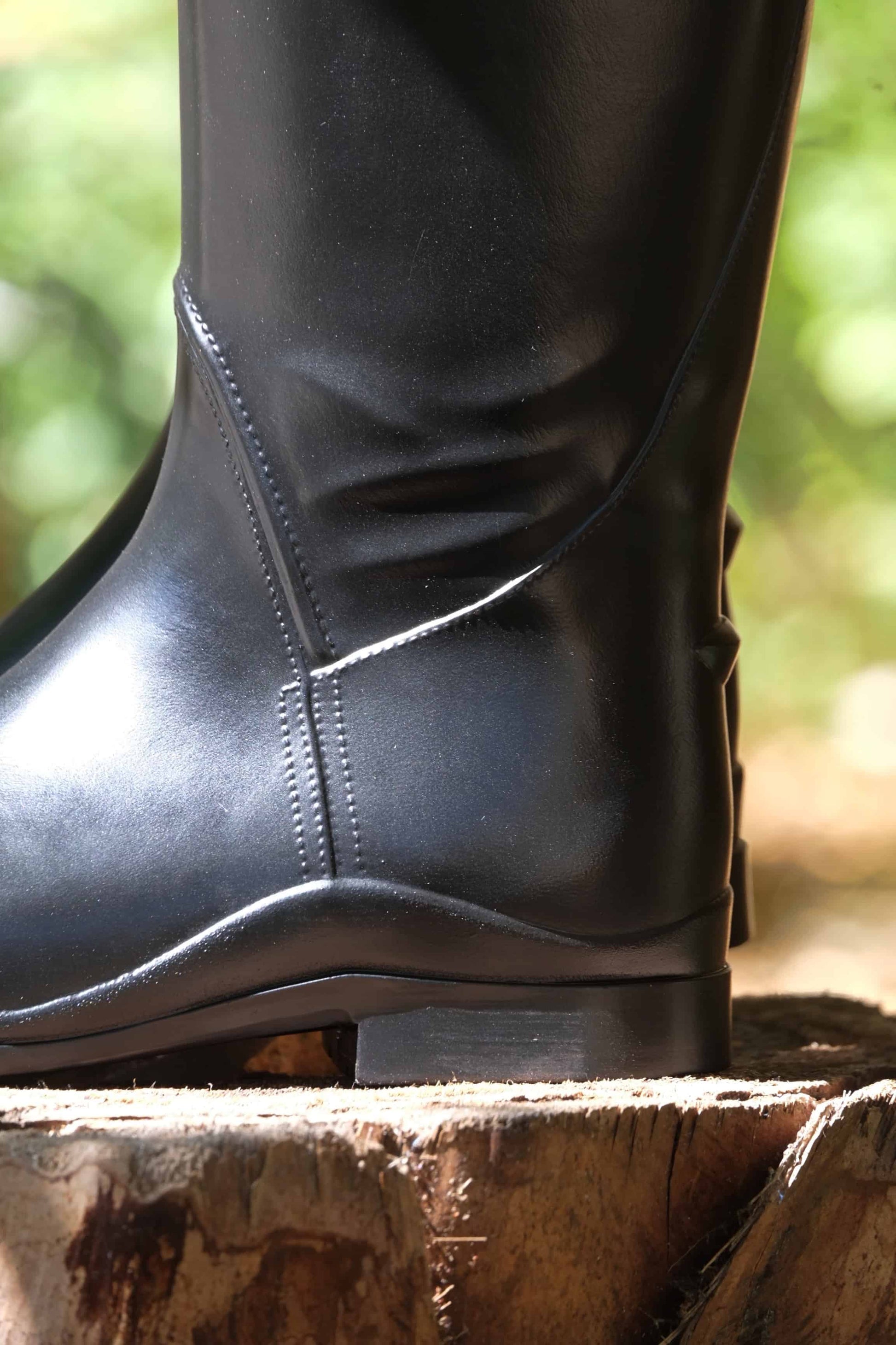 Close up shot of the heel of the AIGLE Ecuyer Pro Horseback Riding Boots