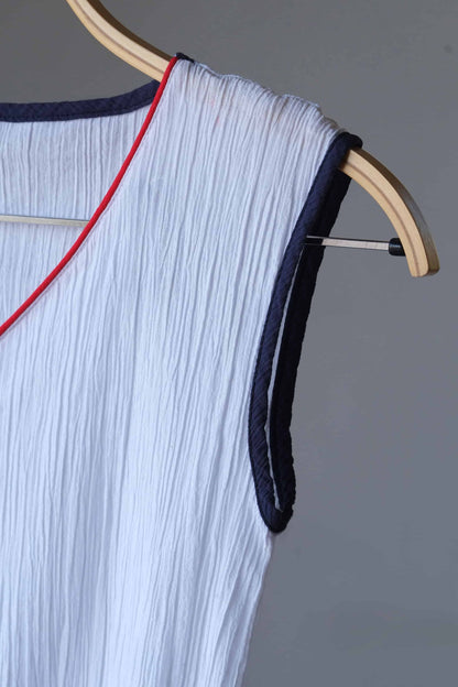 Vintage pleated 80's Tennis Dress fabric detail