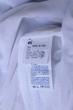 A close-up of a white clothing label with the text 'Made in Italy,' care instructions in multiple languages, and fabric content details.
