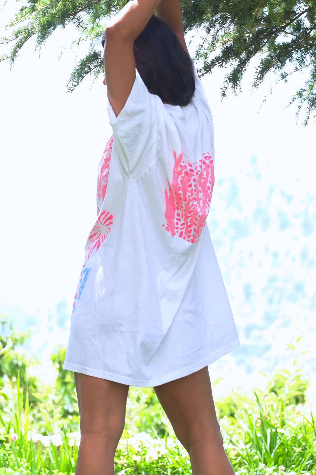 90's Neon Dress backside on model