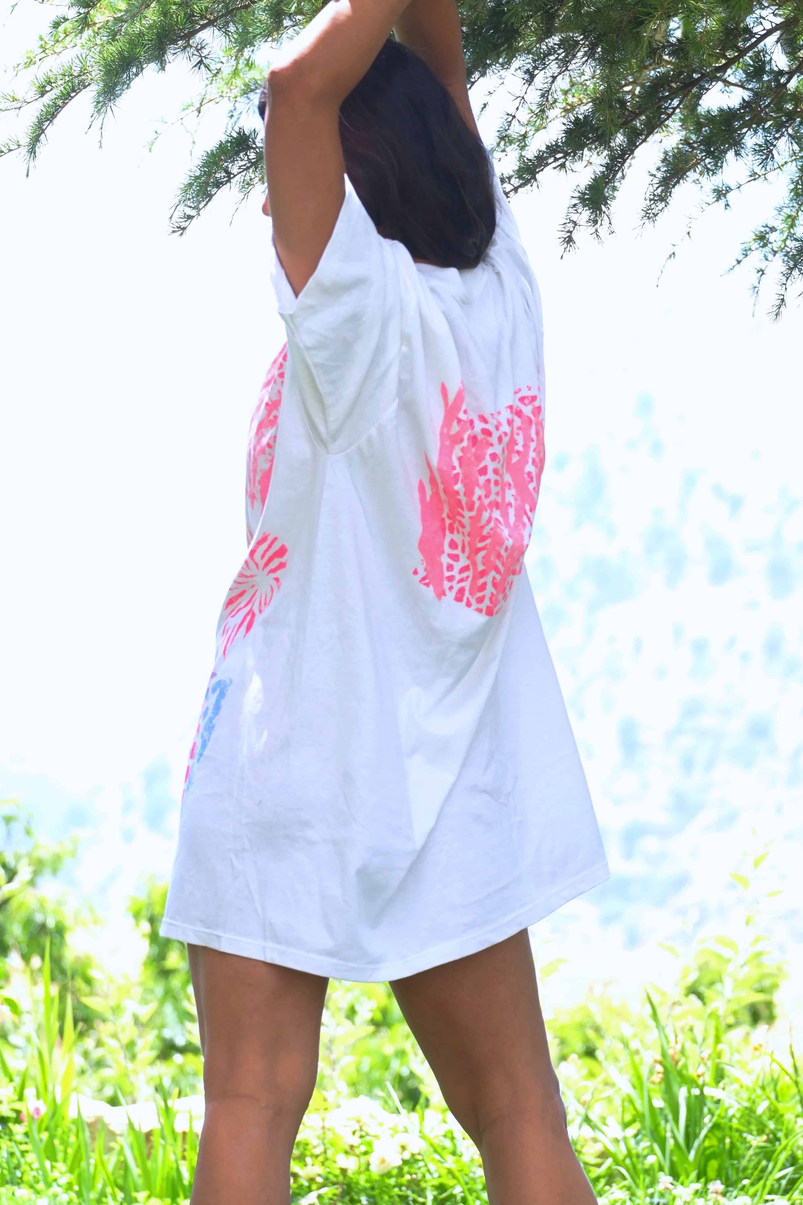 90's Neon Dress backside on model