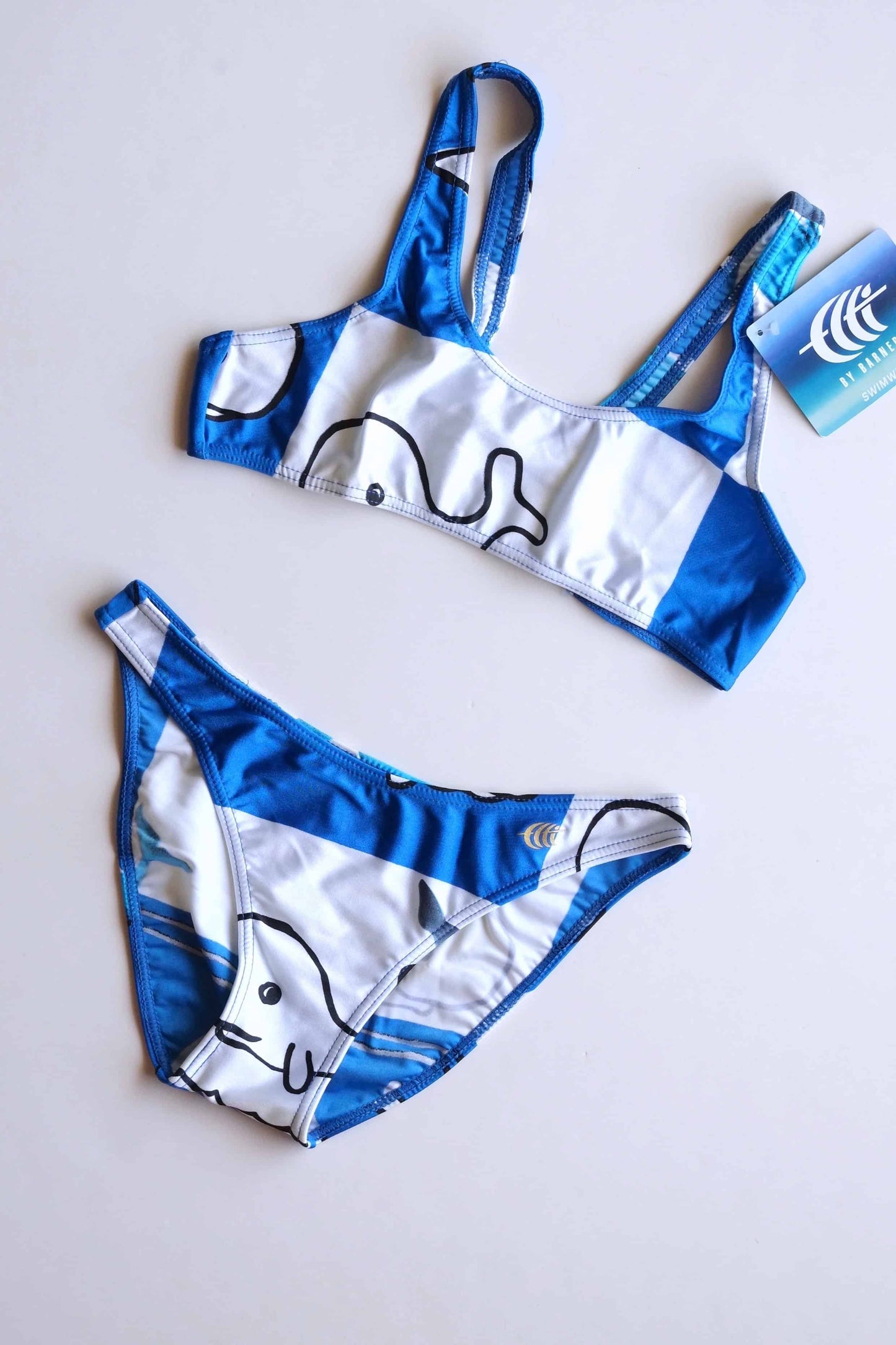 Girls Two-Piece Whale Print Swimsuit