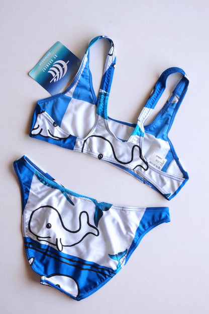 Girls Two-Piece Whale Print Swimsuit