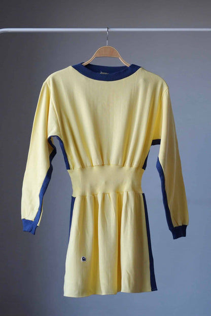  Vintage 80's Sweatshirt Dress yellow