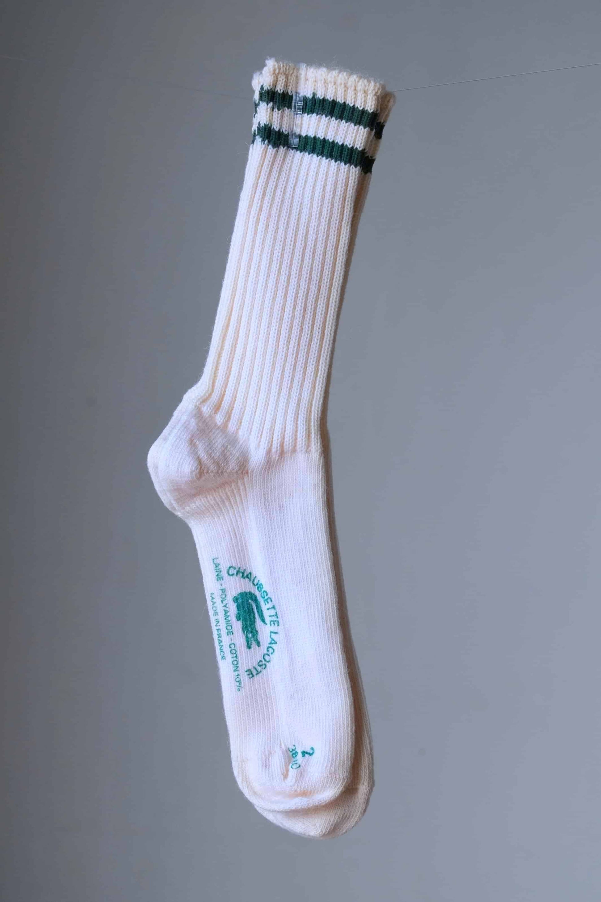 LACOSTE Vintage Striped Wool Socks omn hanger