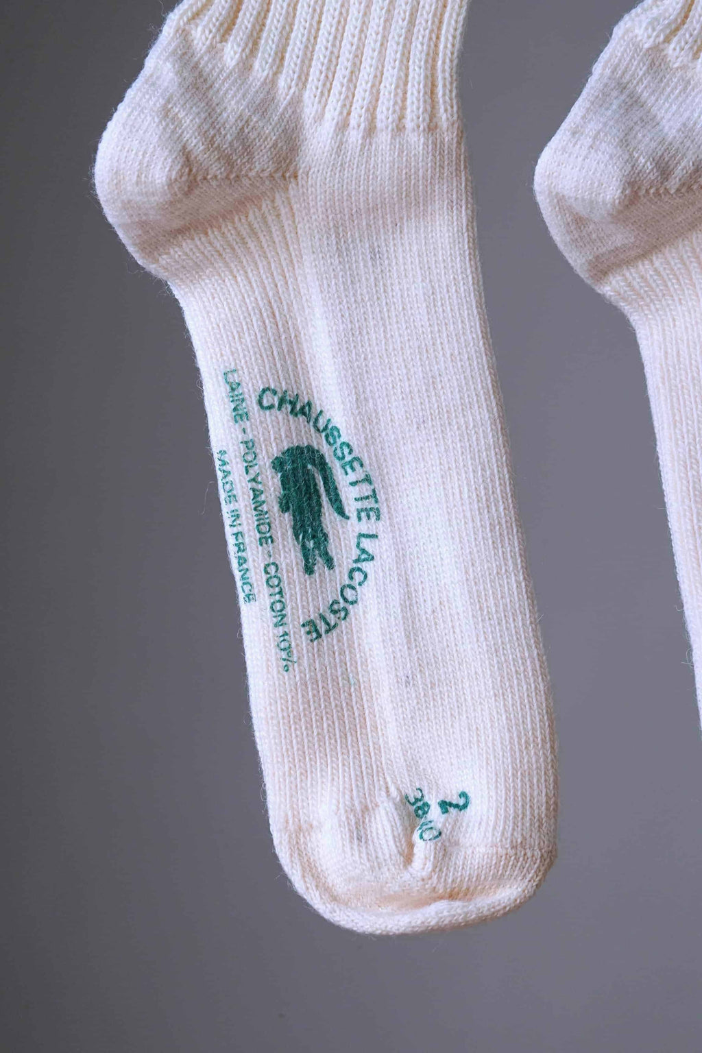 Close up of LACOSTE Vintage Striped Wool Socks