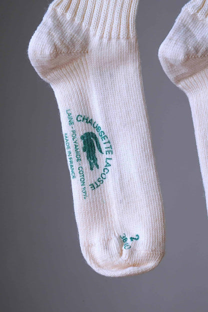 Close up of LACOSTE Vintage Striped Wool Socks