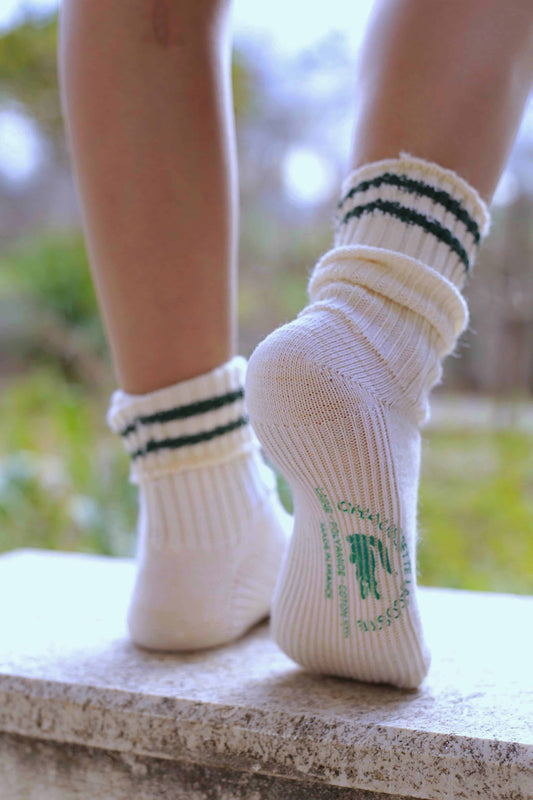 LACOSTE Vintage Striped Wool Socks on model