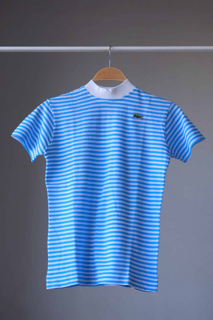 LACOSTE Striped Shirt in white and blue on hanger