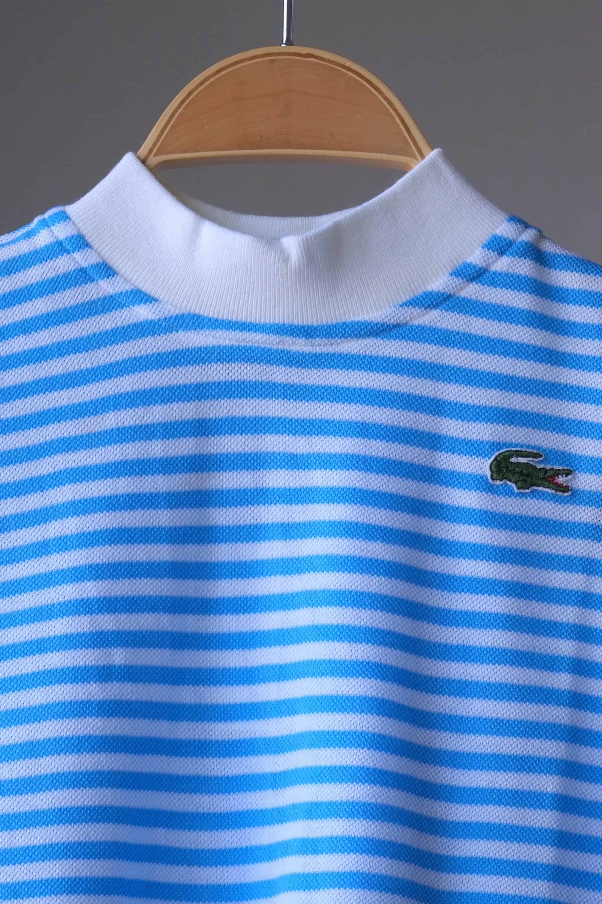 close up of LACOSTE Striped Shirt in blue and white