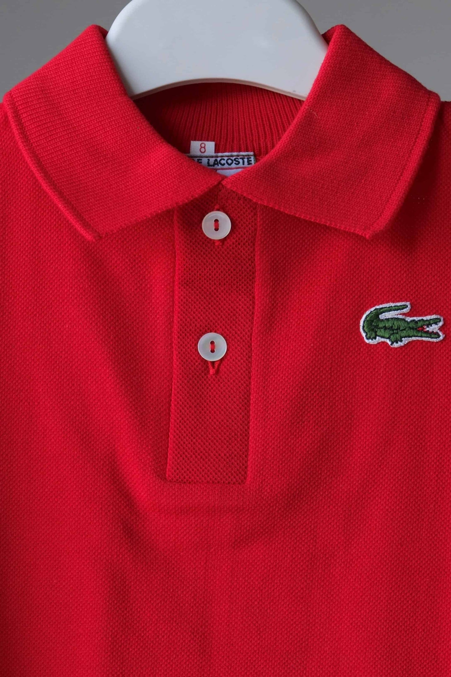 close up of LACOSTE Vintage Kids Polo
