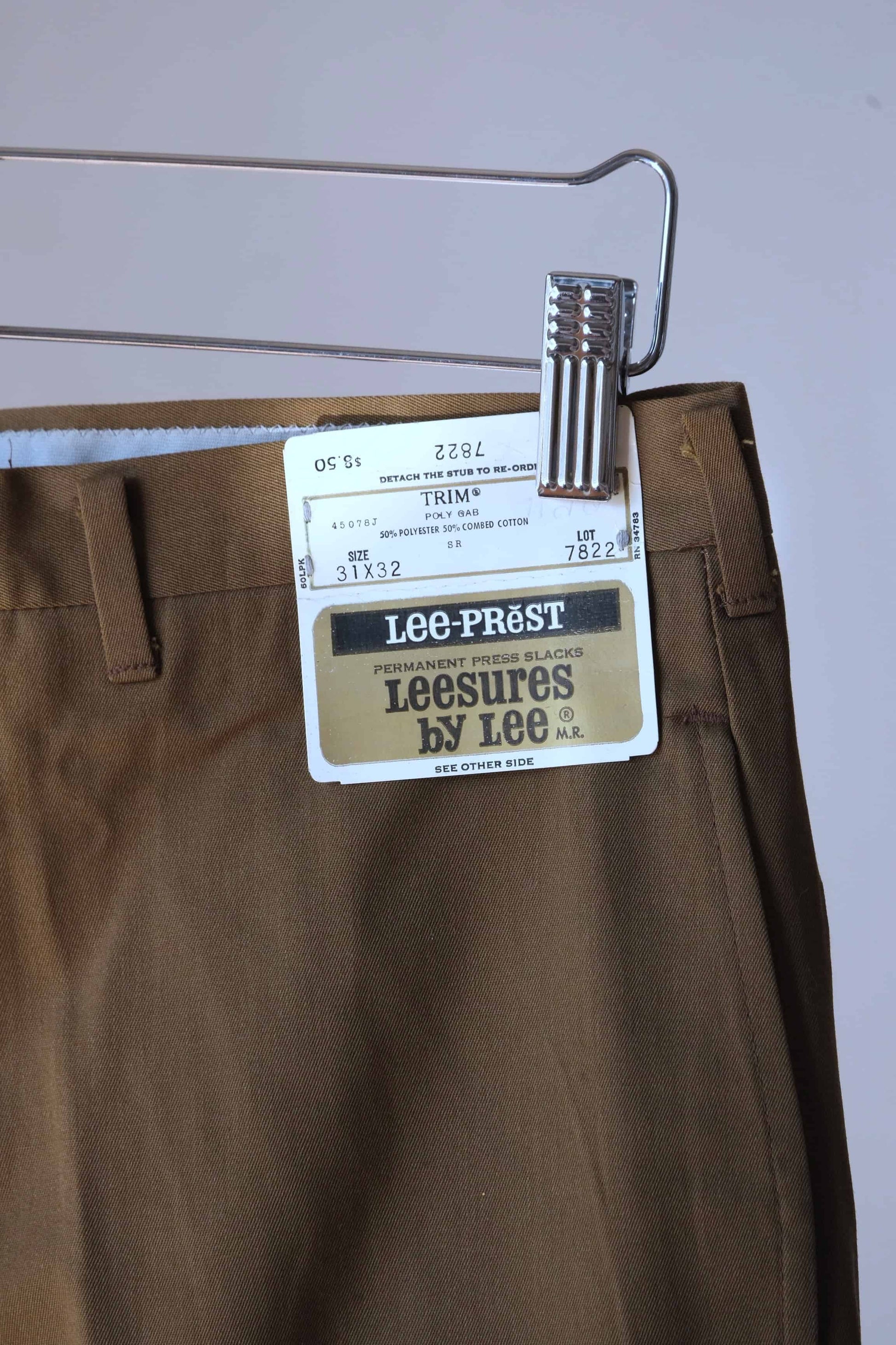 Vintage Lee Pants in brown showing label