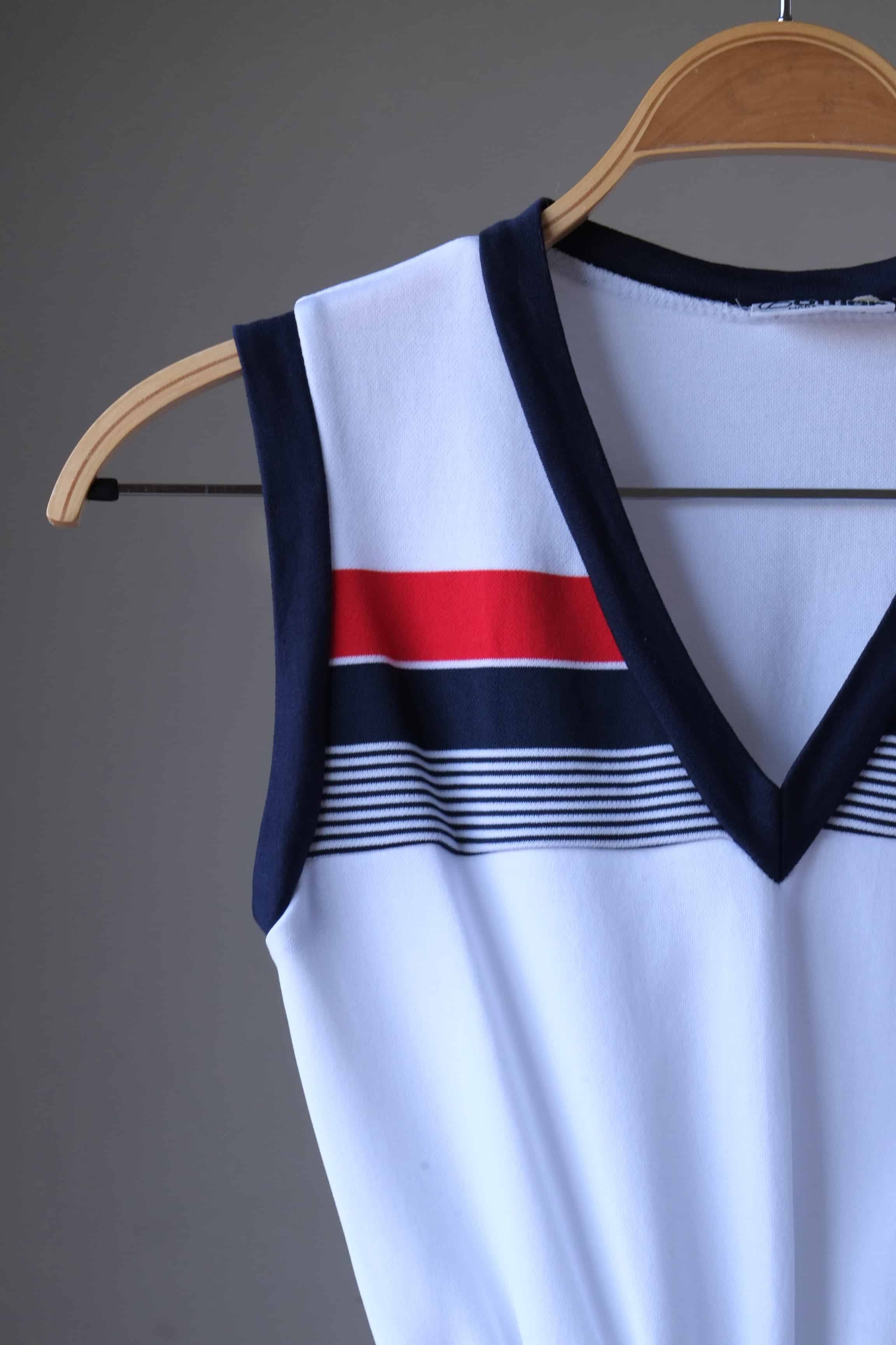 red white and blue tennis dress Vintage Red and White Tennis Dress
