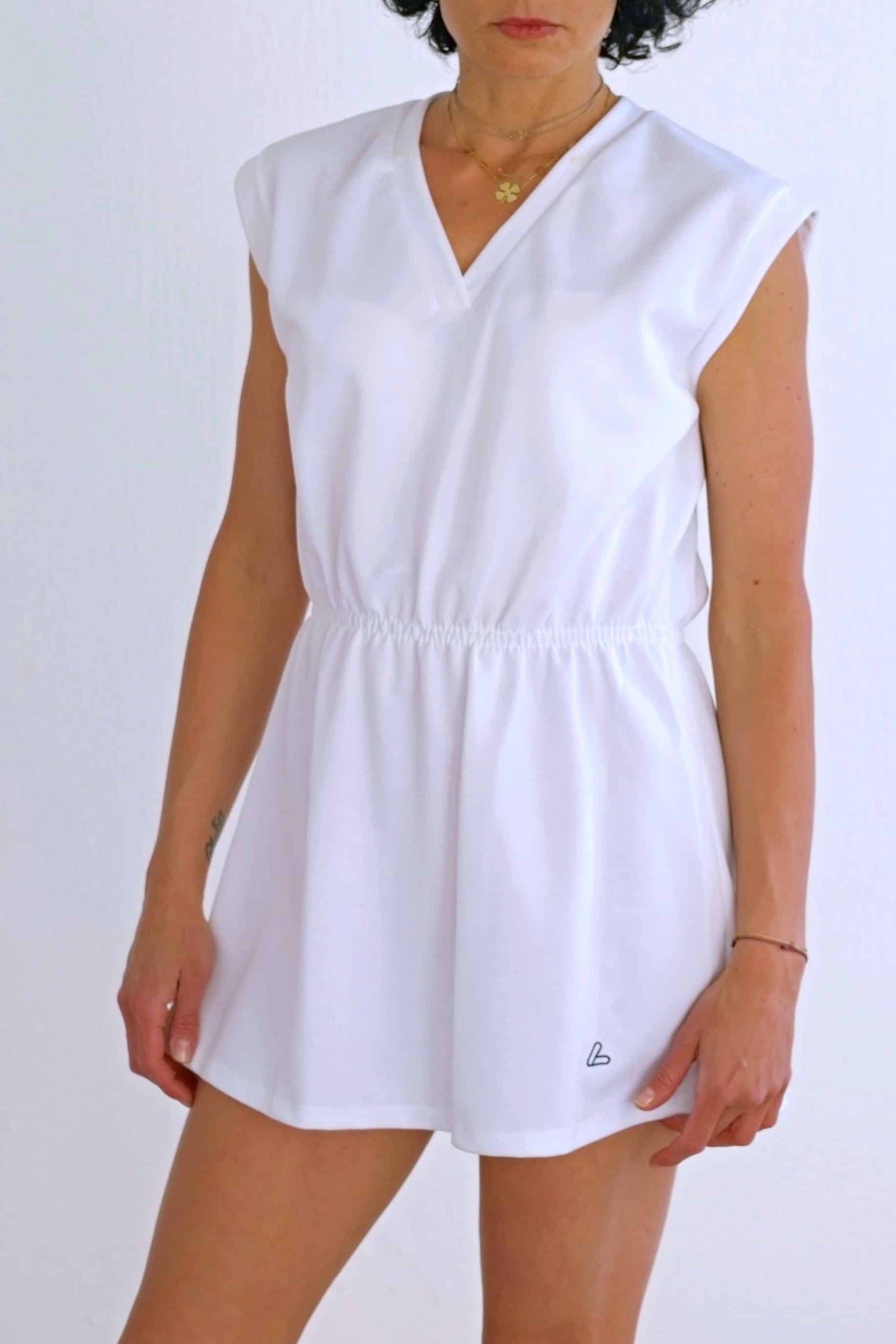 Retro Solid White 80's Tennis Dress