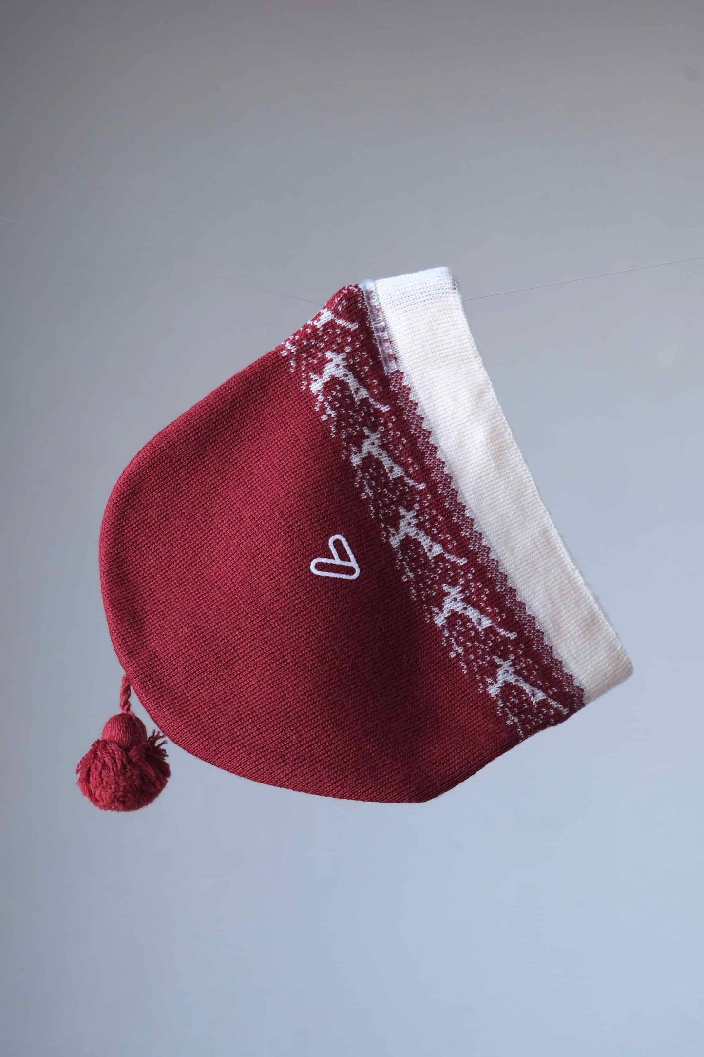 LÖFFLER Patterned Ski Cap burgundy and off-white