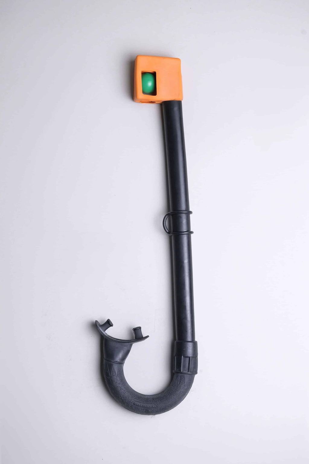 Vintage Nemrod Menorca with valve snorkel on white background, left side.