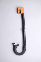 Vintage Nemrod Menorca with valve snorkel on white background, left side.