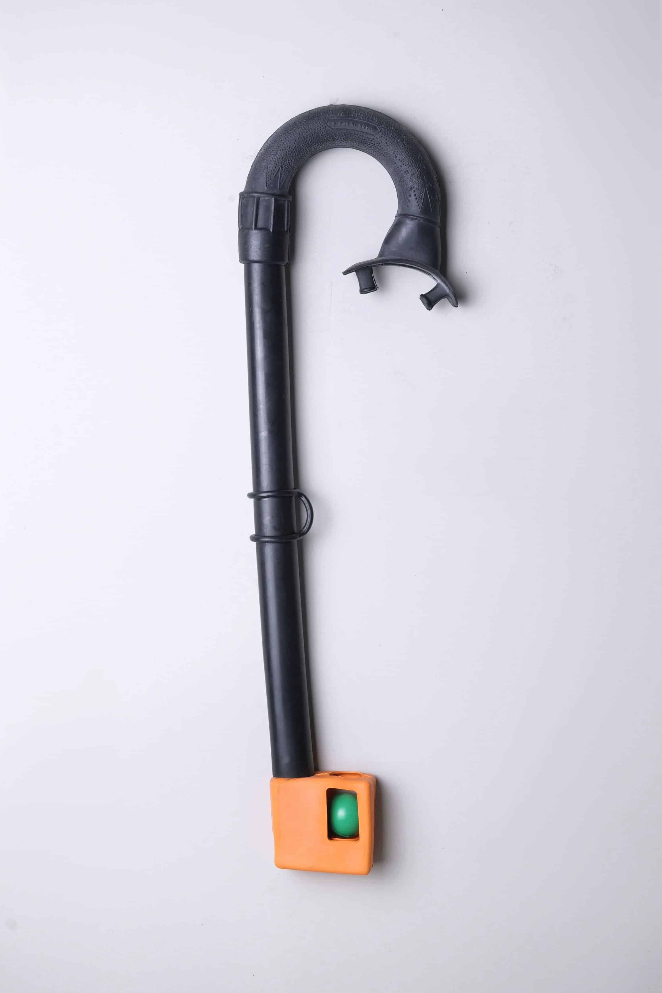 Vintage Nemrod Menorca with valve snorkel on white background, left side.