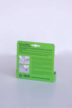 Back view of vintage Pacific Cross packaging, showing printed illustrated instructions for natural gut strings.