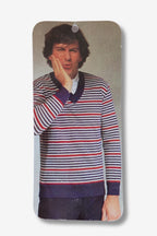 LÖFFLER Vintage Striped V-Neck Sweater – Retro 80s Knitwear