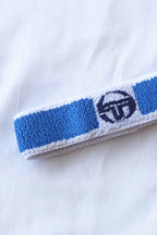 Vintage Sergio Tacchini Headband white and blue close up