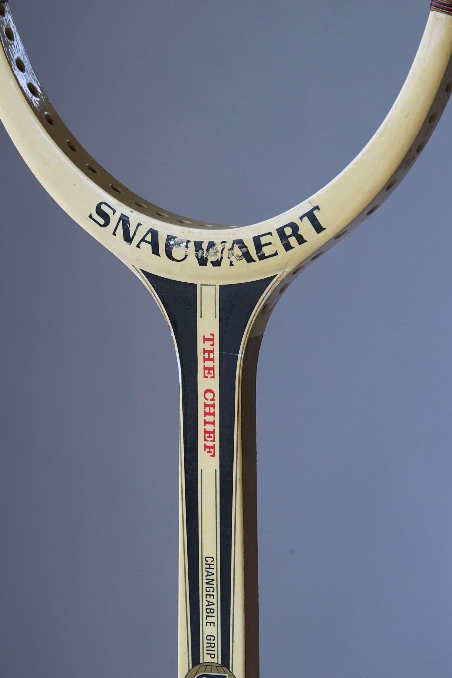 SNAUWAERT The Chief Vintage Tennis Racquet close up