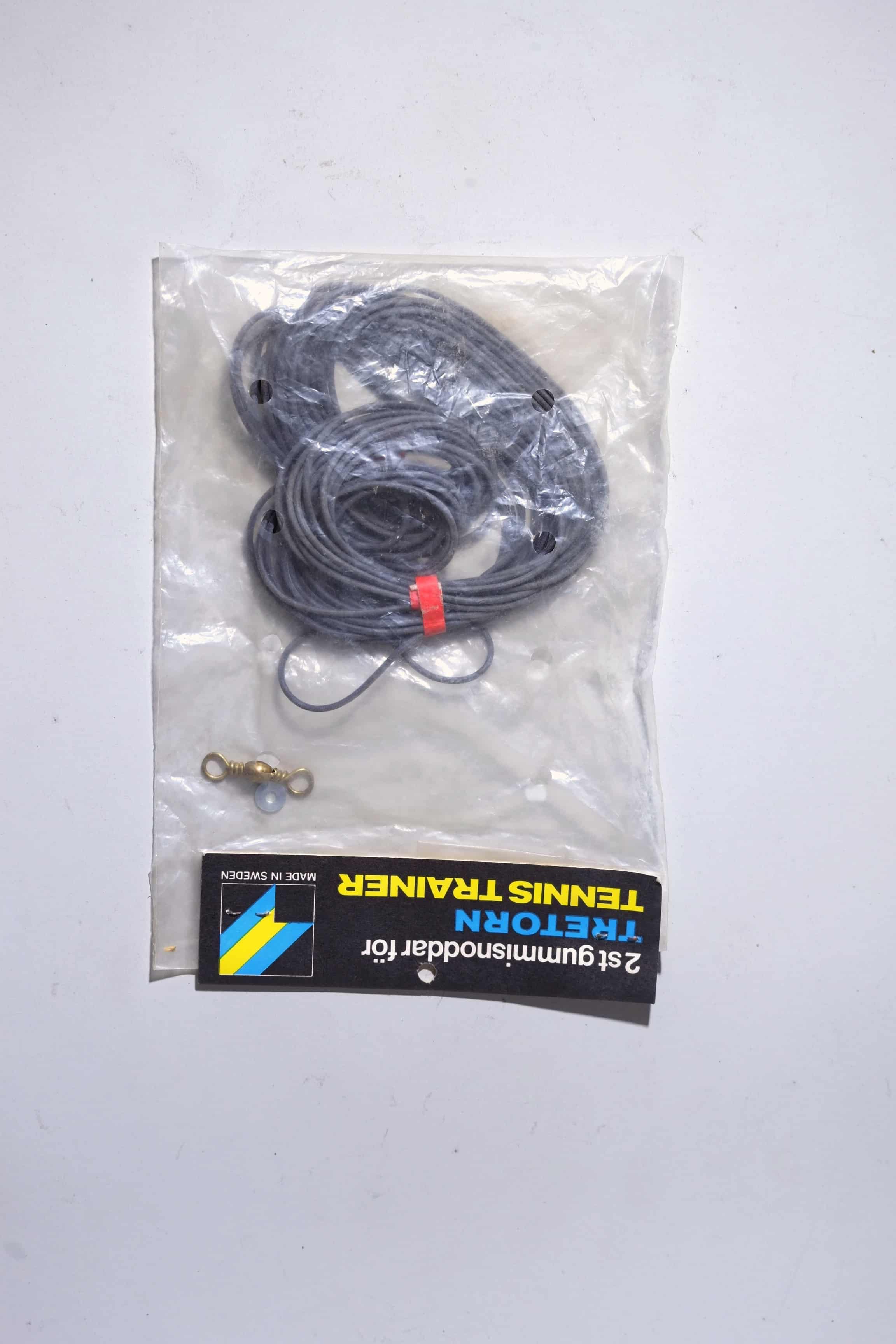 Vintage Tretorn Tennis Trainer replacement rubber elastic cords in original Swedish language packaging.