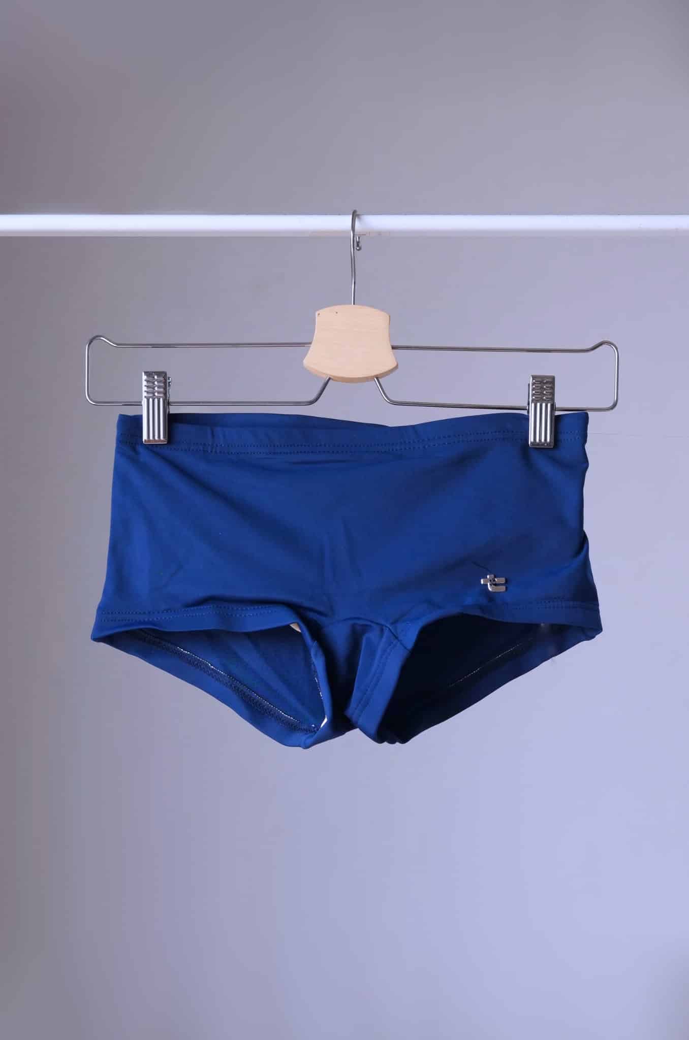Navy TROPIC Vintage 70's Swim Briefs on hanger