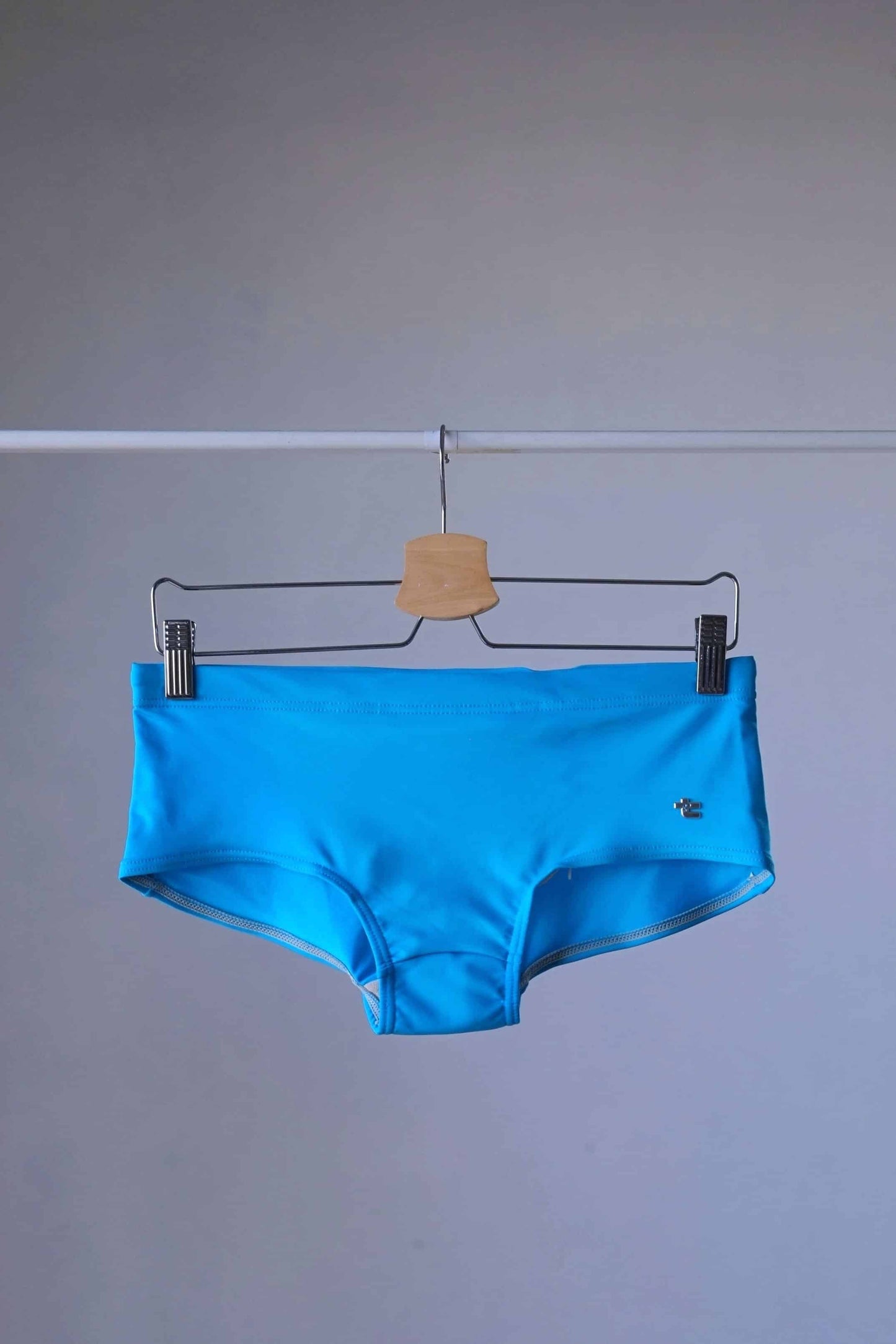 Turquoise TROPIC Vintage 70's Swim Briefs on hanger