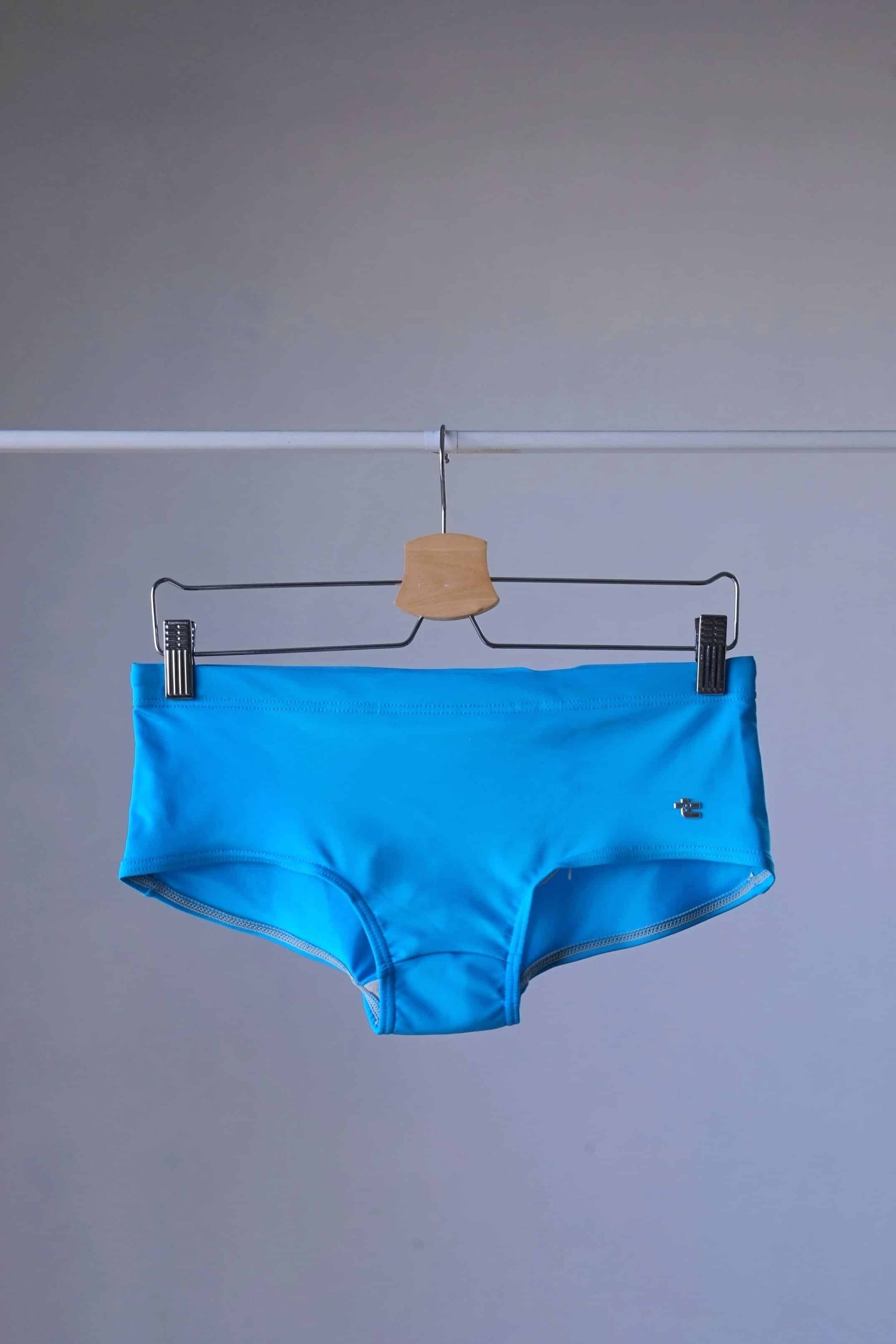 Turquoise TROPIC Vintage 70's Swim Briefs on hanger