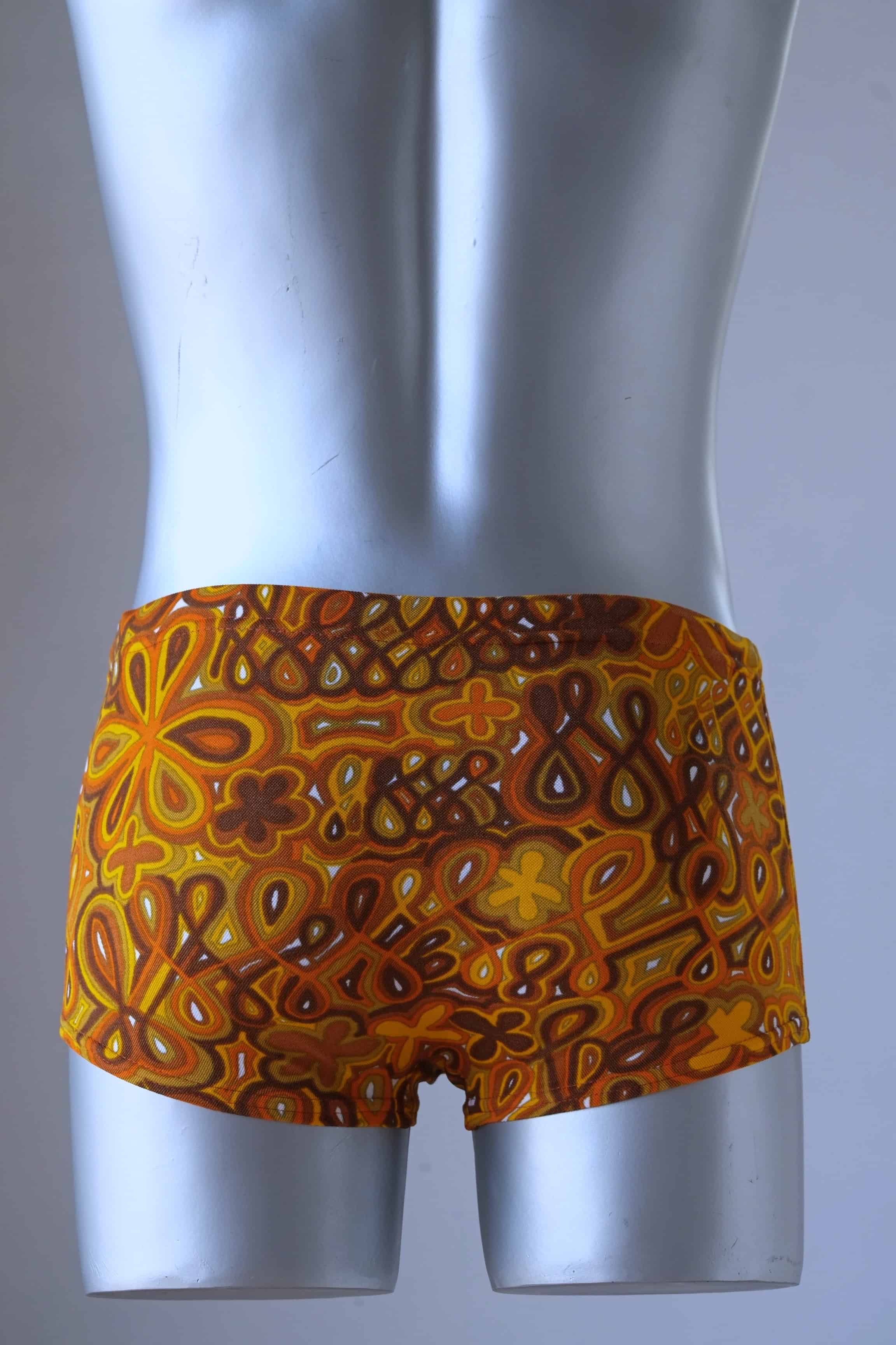 TROPIC Vintage 70's Psychedelic Men's Swim Trunks - Retro Swimwear