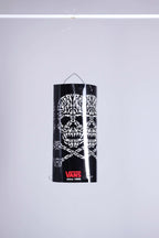 VANS skull mobile display fully assembled and suspended, showcasing skull pattern made of sneakers.