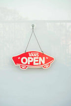 VANS Open/Closed Door Sign on white background. The word OPEN is visible. 