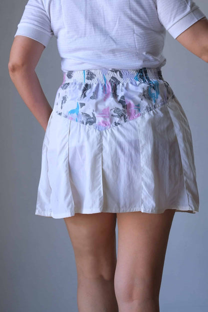 Vintage Völkl Tennis skirt on model photographed from the back