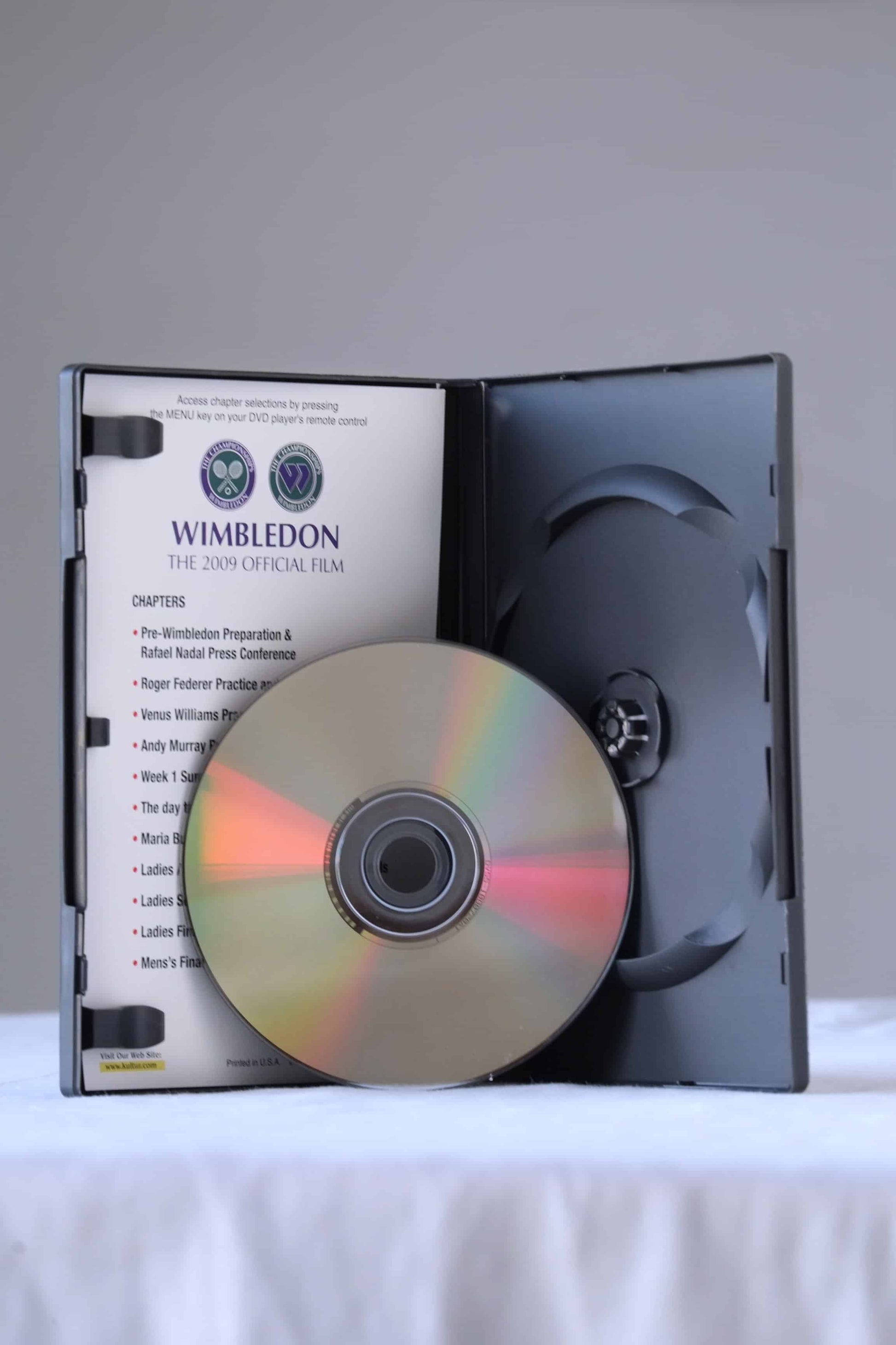 WIMBLEDON The 2009 Official Film DVD open case with disc 