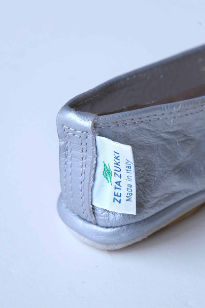 Silver Leather Ballerinas label