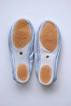 Silver Leather Ballerinas soles