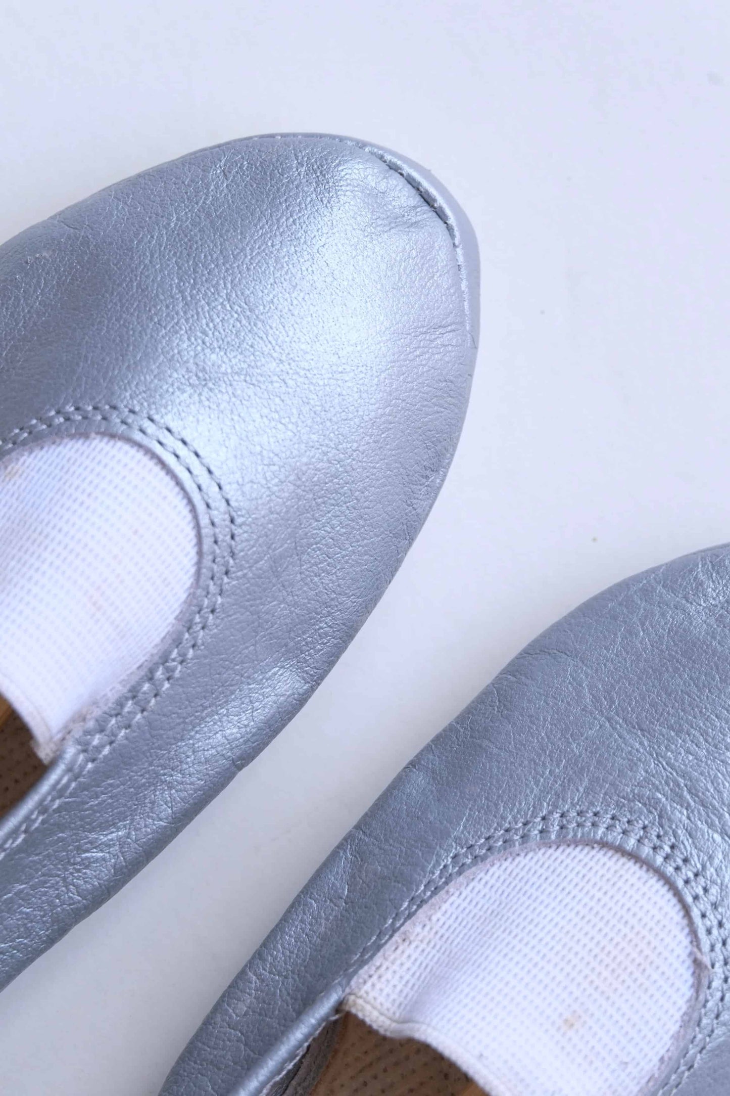 Silver Leather Ballerinas detail