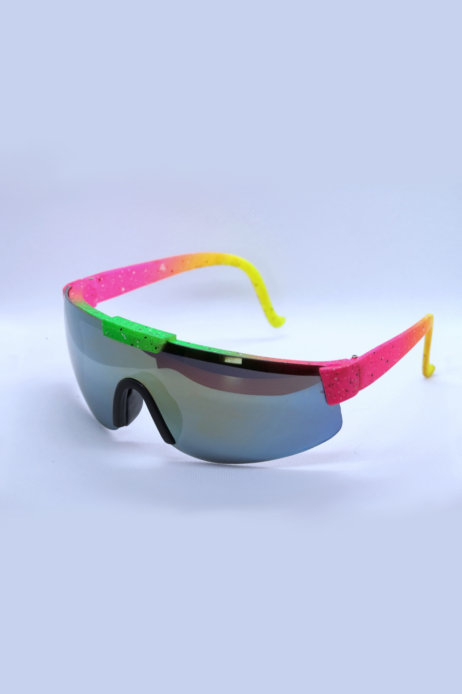 Oversize Semi Rimless Goggle Shield Sunglasses Mirrored Lens 60mm - sunglass .la