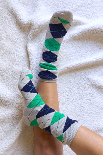 Vintage 80's Argyle Cotton Socks