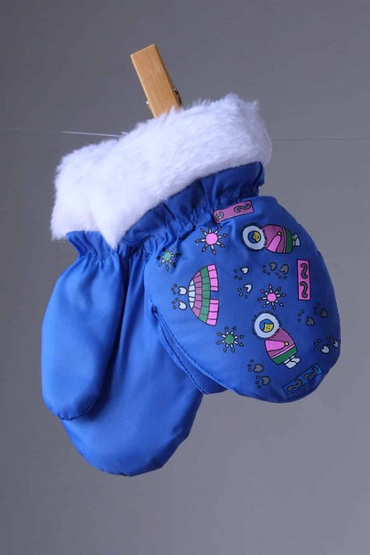 Baby & Toddler Multi Print Snow Mittens blue