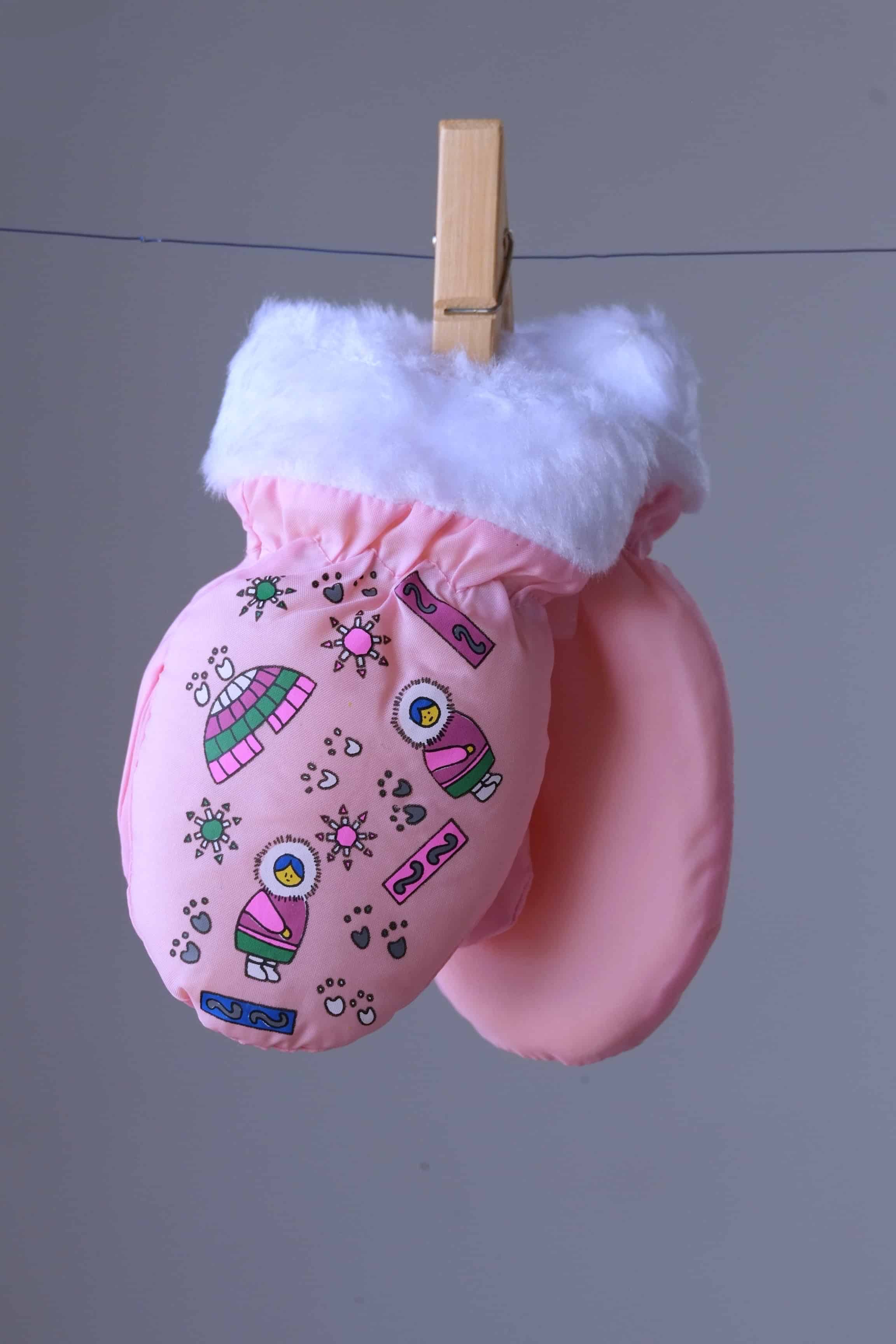 Baby & Toddler Multi Print Snow Mittens pink