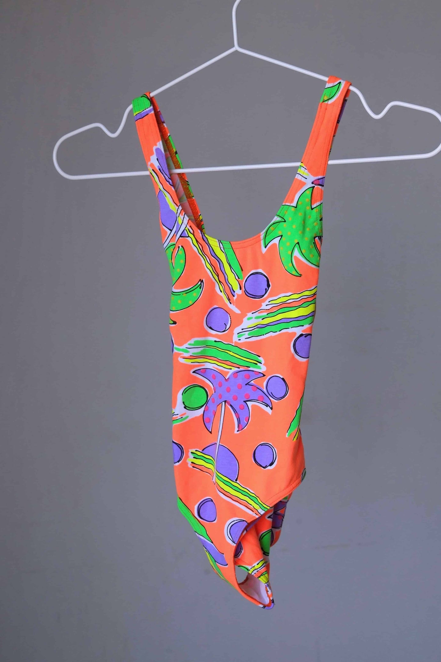 90's Neon Girls Palm Trees One-piece