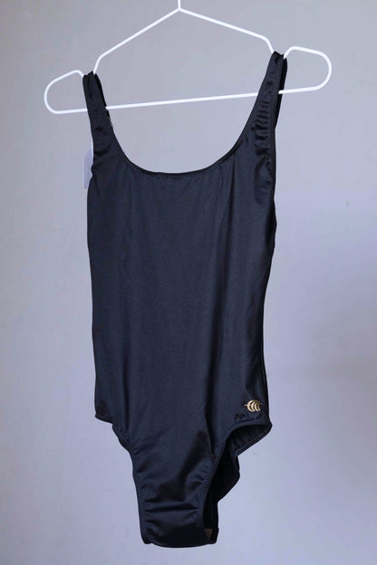 90's Solid One-piece Black Swimsuit