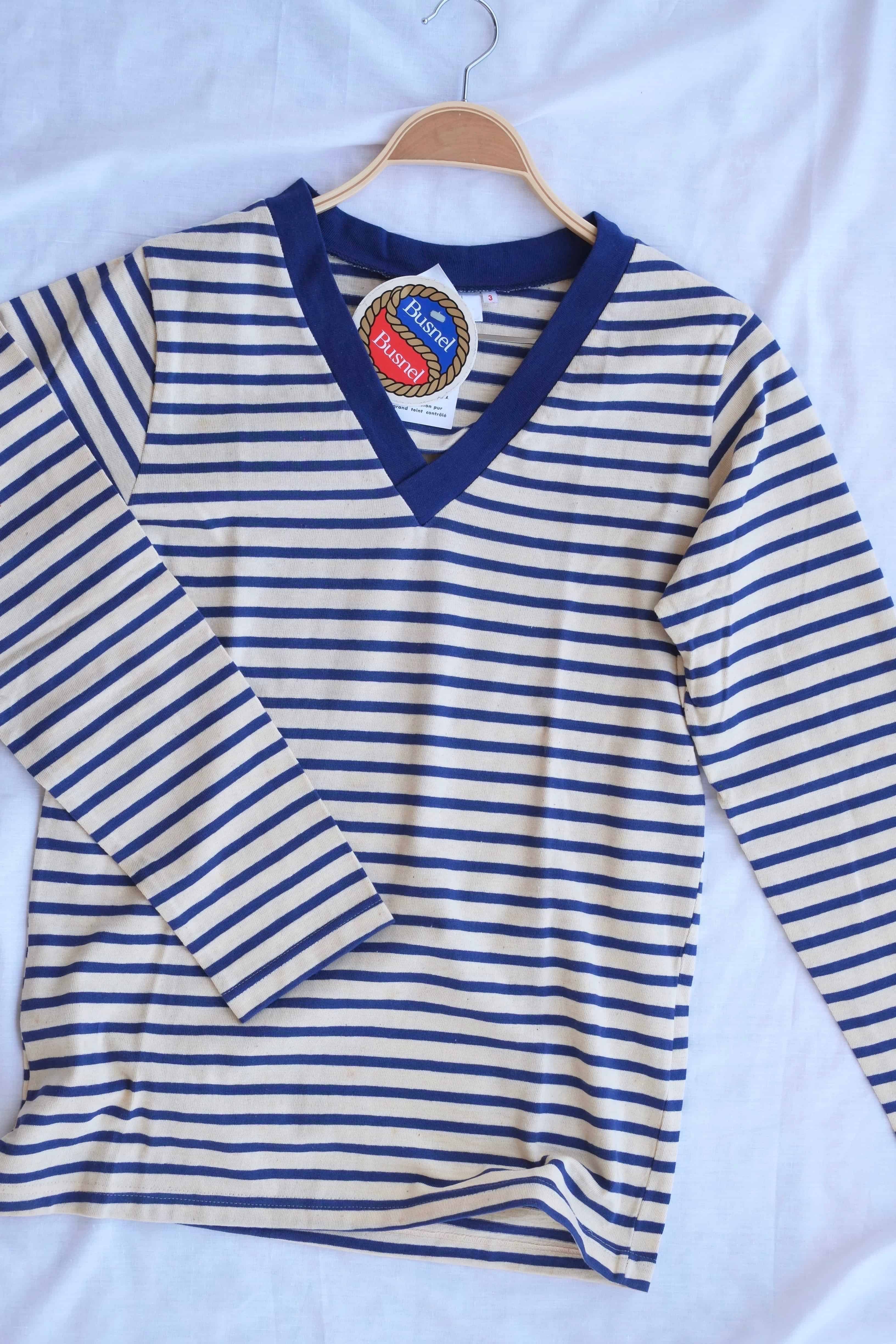 Vintage Breton Shirt  v neck