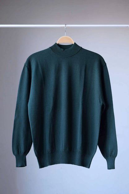 90's Solid High Neck Sweater green