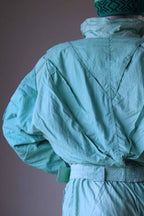 BAckside of the CAMPRI Vintage 90's Ski Suit in pistachio green