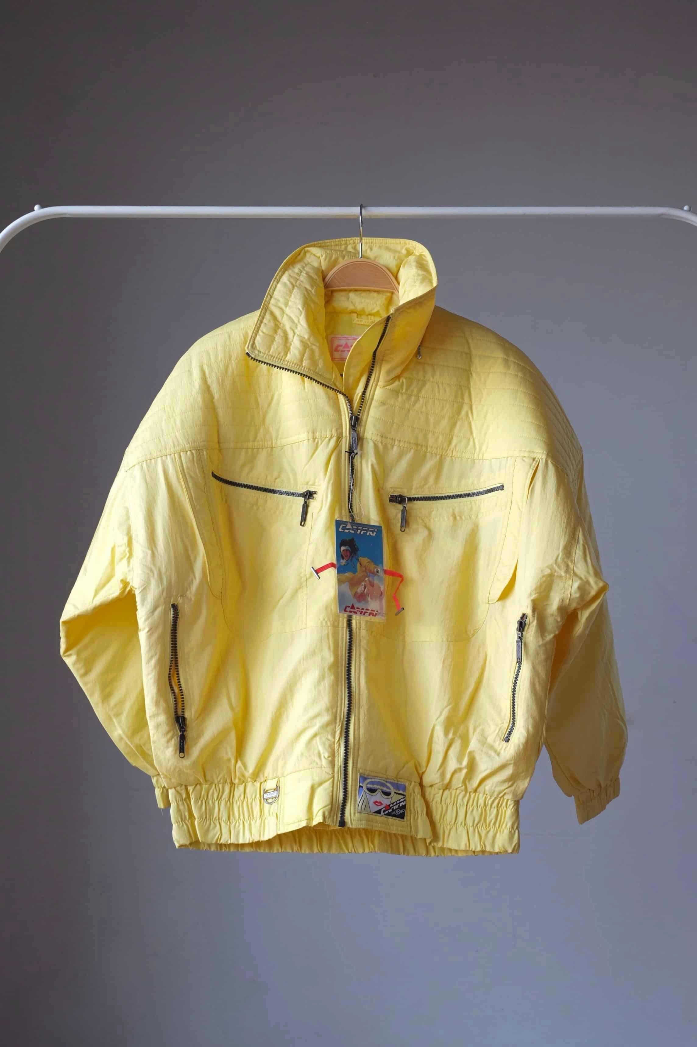 CAMPRI Vintage Ski Jacket Oversized Yellow 90s Retro Style