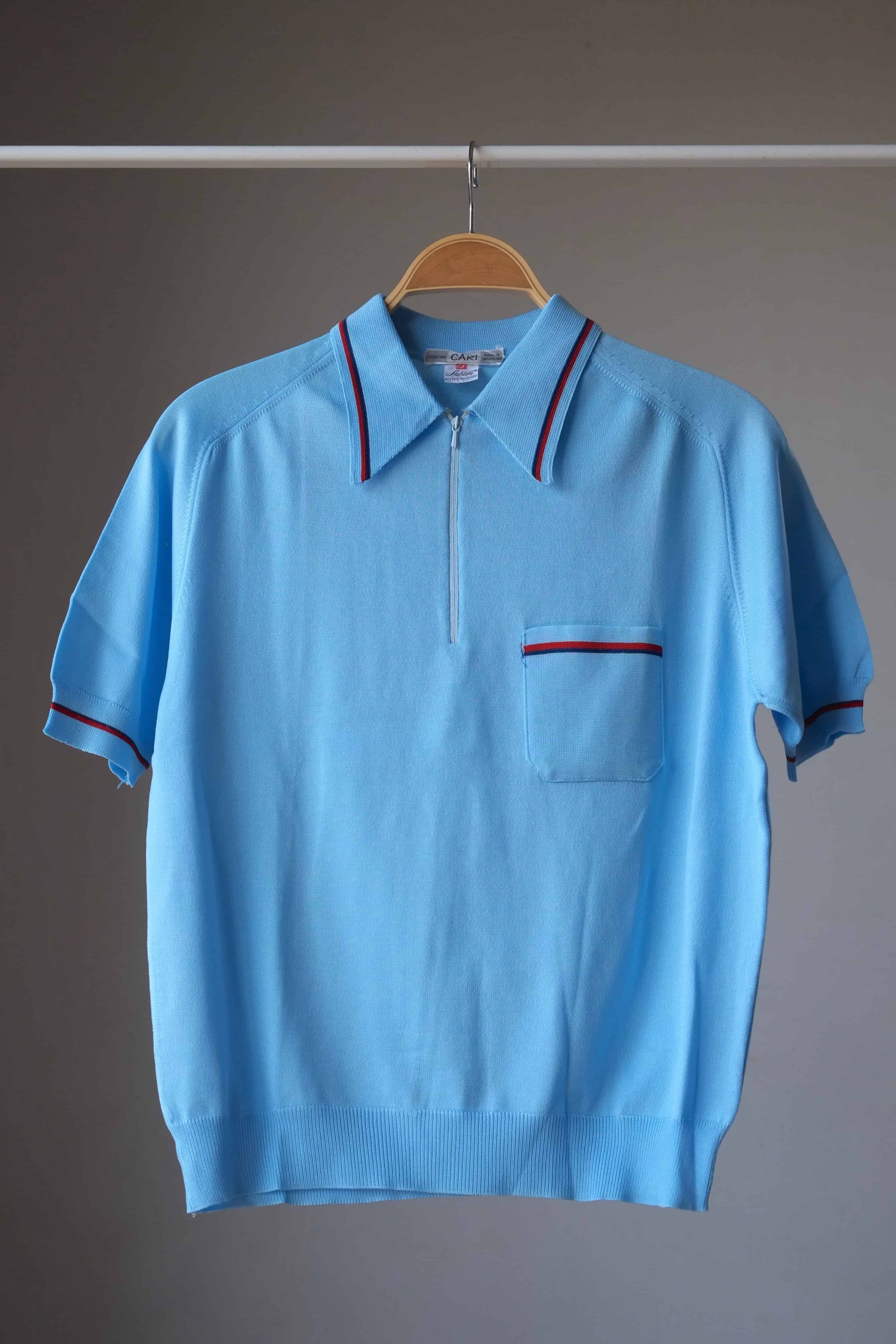 60's Men's Polo Top blue