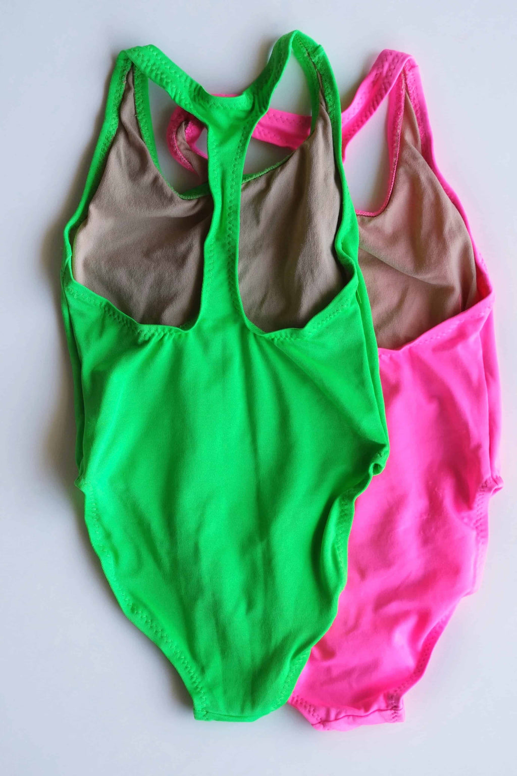 COLE of CALIFORNIA 90's Mini Neon Racer Swimsuit BACKSIDE